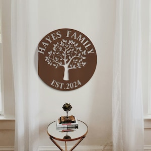 Arte de parede de metal personalizada da árvore da vida, decoração de árvore genealógica personalizada, sinal de metal para casa - decoração de parede de metal da árvore da vida, arte de metal personalizada