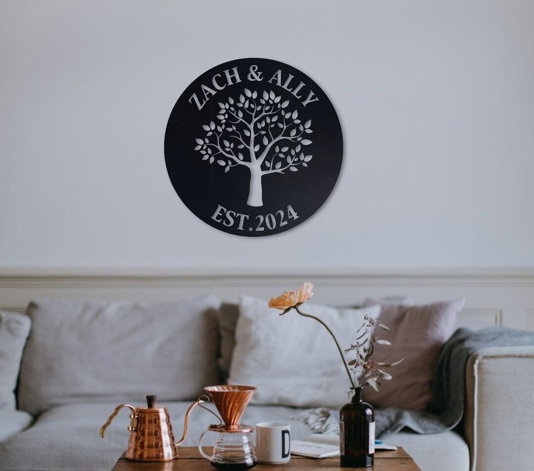 Personalized Metal Tree of Life Sign, Custom Family Name Wall Decor - Etsy