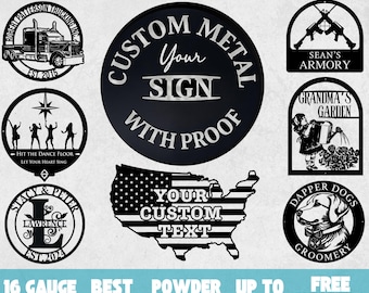 Custom Metal Sign with your Design Idea, Outdoor/Indoor, Round Square Rectangle, Wall Art