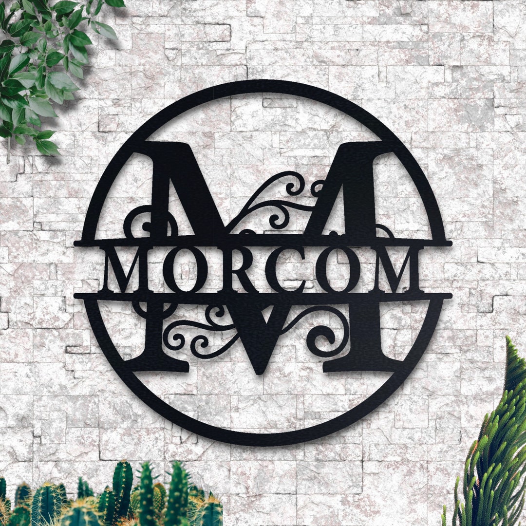 Custom Metal Name Sign, Monogram Wall Art, Personalized Door Hanger - Etsy