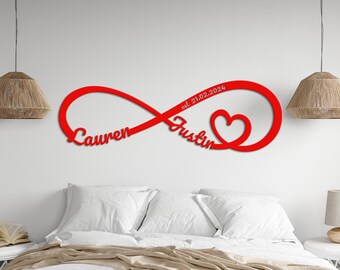 Custom Infinity Heart Metal Sign, Valentines Day Gift