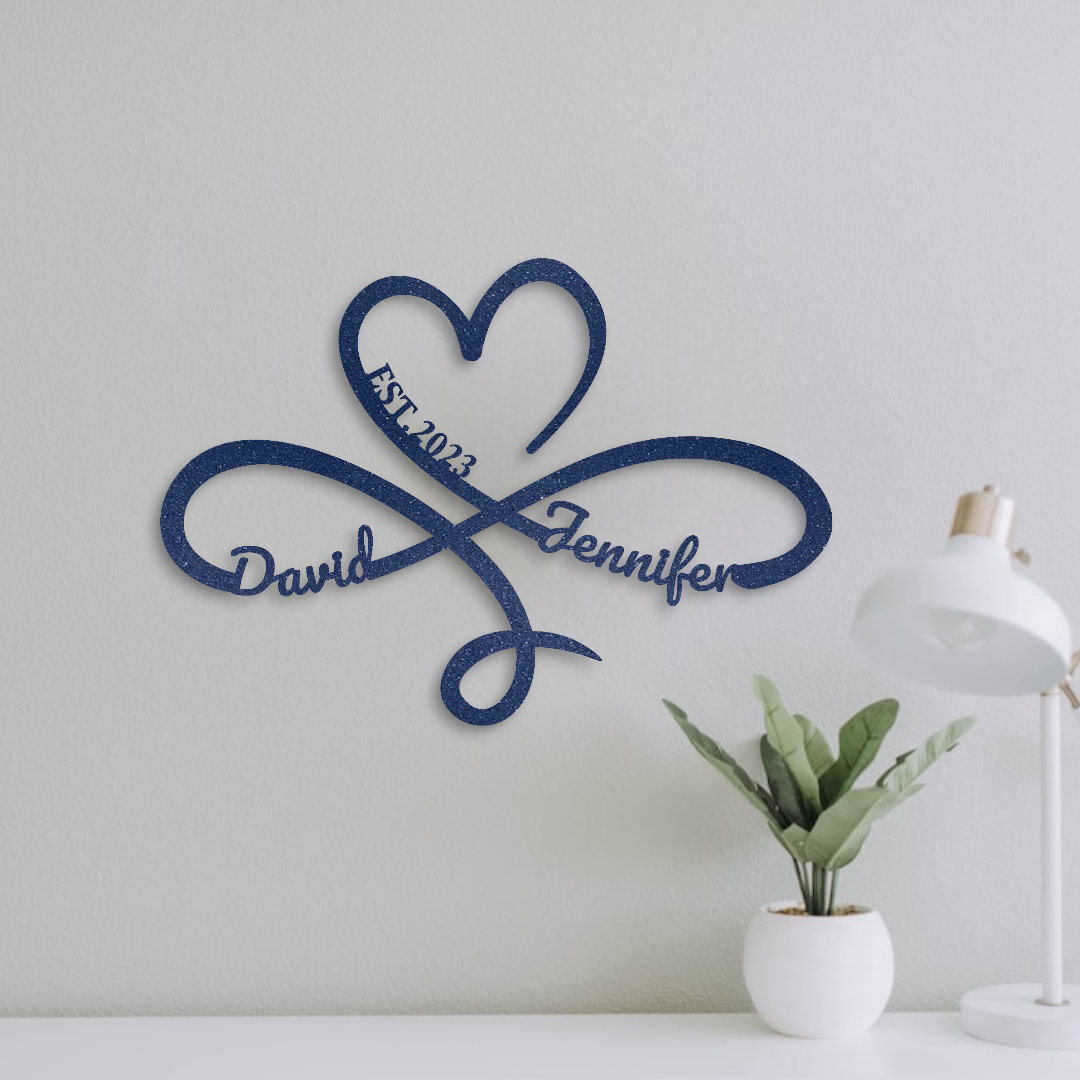 Personalized Heart Infinity Metal Sign – Eternal Love, Wedding