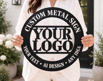 Personalized Metal Sign with Logo, Ai Design, Text, Any Shape, Waterproof, Large, Wall Art