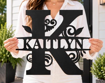 Personalized Monogram Sign, Custom Family Name Metal Wall Art, Housewarming Gift, Christmas Gifts
