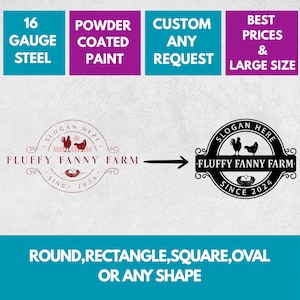 Custom Metal Sign with Logo, Personalized Outdoor Sign, Custom Bar Sign, Circle Any Shape Sign, Waterproof Store Sign, Large Commercial Sign image 4