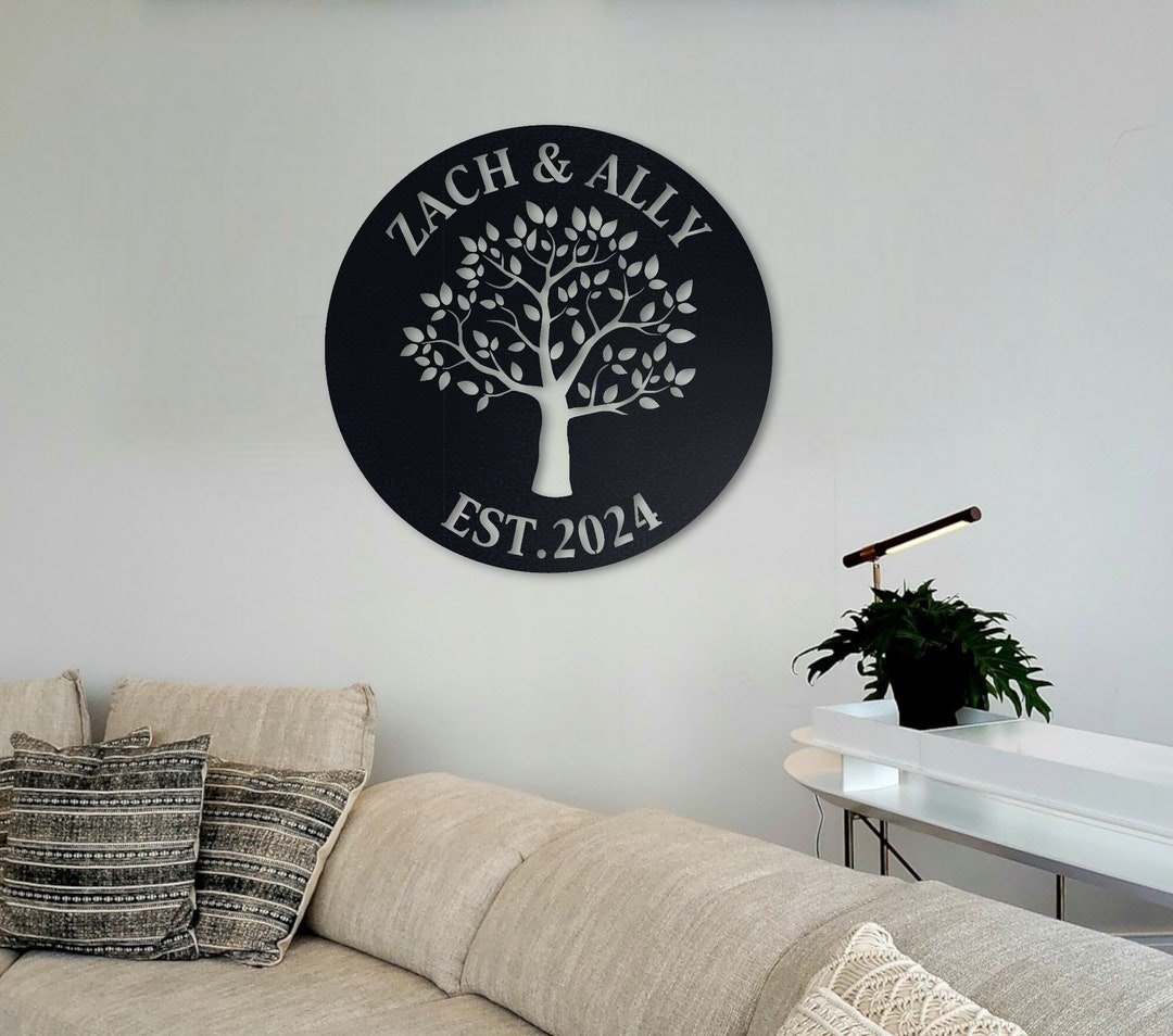 Handmade Personalized Metal Family Tree Sign – Custom Wall Decor - Etsy