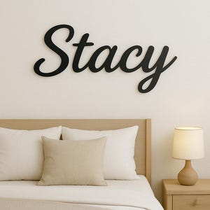 Placa de metal personalizada com nome, seu texto personalizado, palavras cursivas para a parede, palavras de metal modernas, presente de Natal para ela e ele