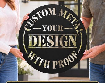 Custom Metal Logo Sign, Personalized Business, Laser Cut Sign, Large Outdoor Wall Deco, Any Shape