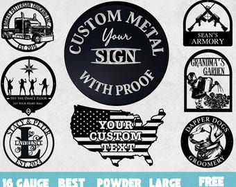 Custom Metal Sign with Your Design, Personalized Text, Outdoor Sign, Any Shape, Large Size