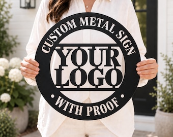 Custom Metal Sign with Logo, Ai Design, Text, Any Shape, Waterproof, Large, Wall Art
