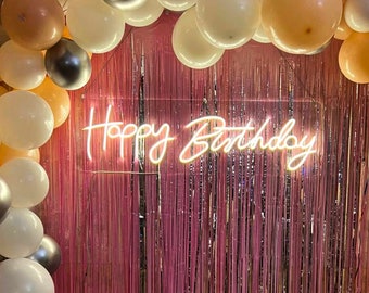 Happy Birthday Led Neon Sign, Birthday Decoration, Party Led Sign, Happy Birthday Yard Sign, Custom Led Neon Sign, Birthday Gift for Him Her