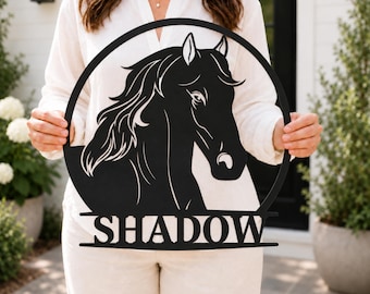 Personalized Horse Name Sign, Custom Stable Metal Art, Equestrian Barn Decor, Gift for Horse Lovers
