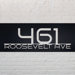 Custom Metal Address Sign, 16 Gauge Steel, House Number Plaque