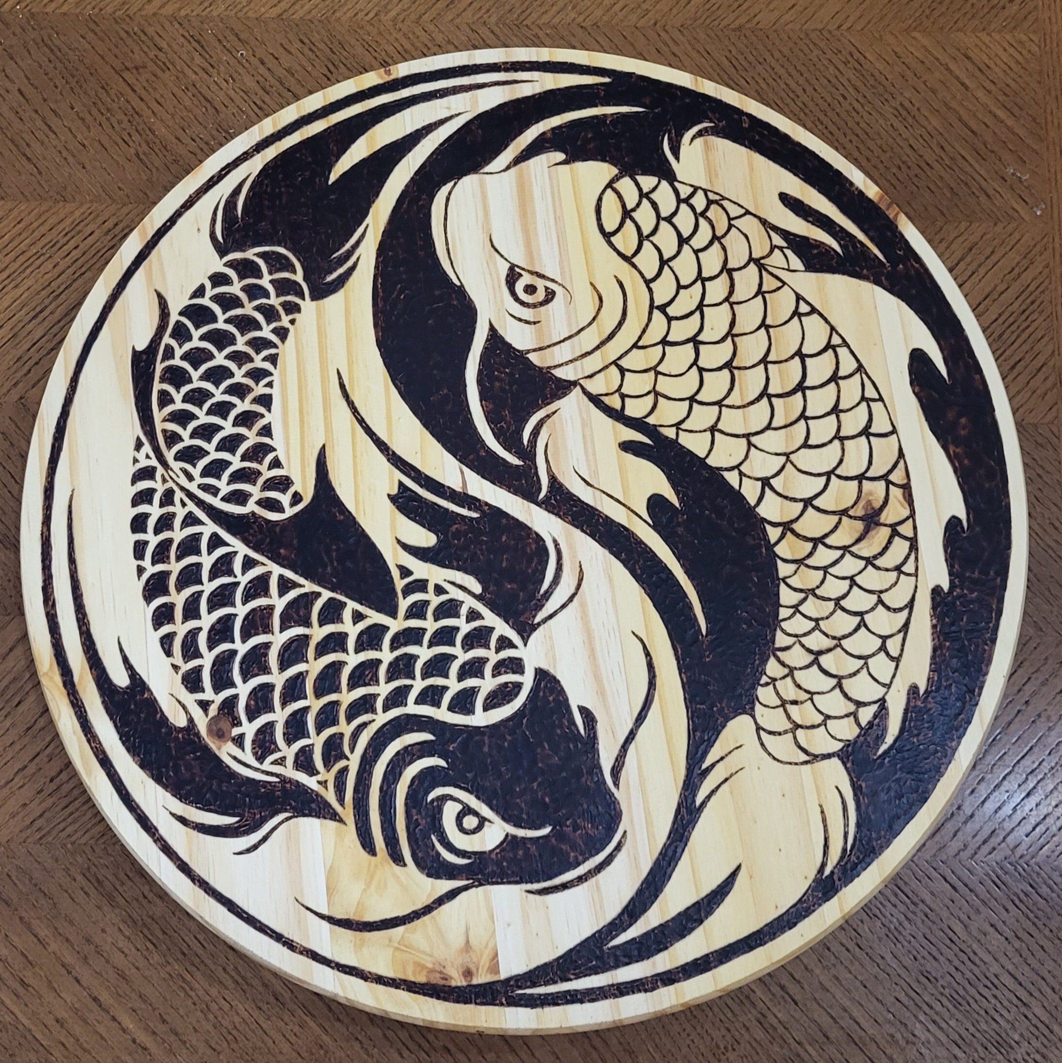 Woodburned Koi Fish Charcuterie Board Etsy