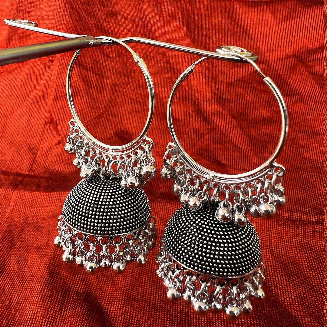 Indian Jhumka Earrings Handcrafted Silver Beauties for a Etsy