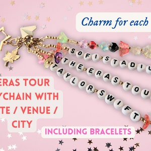 Eras Tour Custom Keychain -  Taylor  Merch Accessories  - Friendship bracelets for Swifty
