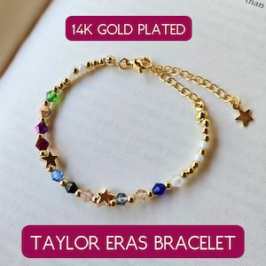 Taylor Eras Tour Friendship Bracelet Merch for Kids and Swifty - Adjustable 14K Gold-plated Jewelry