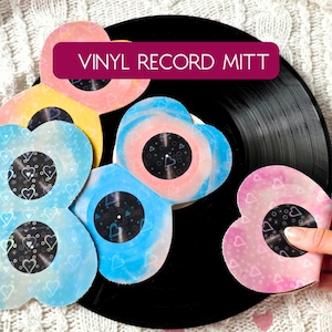 Vinyl Record Mitt for Vinyl Record Storage of Heart Shaped Vinyl | Custom Vinyl Record Mitt