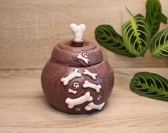 Treat/dog biscuit jar "Boney" made of ceramic 14 cm