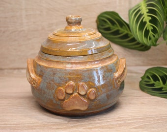 Ceramic treat/dog biscuit jar "Paw" 12 cm