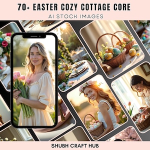 Spring Cottagecore Stock Photos: Pasen, vintage, lifestyle (digitale download)