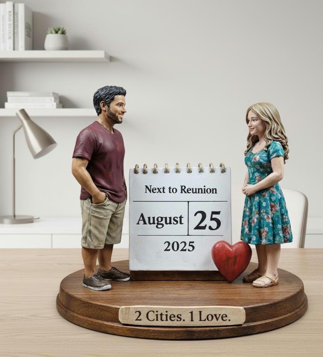 3D Custom Long Distance Couple Figurine From Photo | Personalized LDR ...