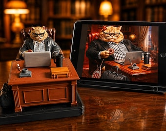 Custom 3D Figures From Photo Funny Cat Figurine | Personalized Cat Humor Sculpture | Quirky Desk Decor Gift for Cat Parents & Cat Lovers