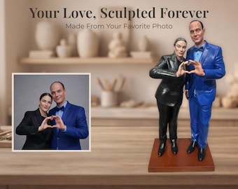 Custom 3D Figures From Photo Couple Figurine Personalized Romantic Sculpture Anniversary Wedding Valentine Gift Keepsake for Couples
