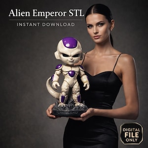 Alien Emperor STL File | Sci Fi Alien King 3D Print Model | Space Emperor Bust STL | Futuristic Alien Leader 3D Printable