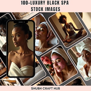 Black Spa Stock Photos | Melanin Skincare Stock Images | Luxury Beauty Branding | Self Care & Wellness Photography | Black Woman Aesthetic