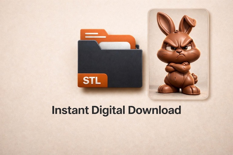 Angry bunny chocolate model STL