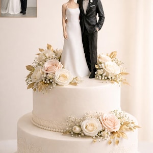 Personalized Bride Groom Cake Topper from Photo Custom Couple Wedding Figurine Realistic Mini Statue Unique Wedding Gift Keepsake