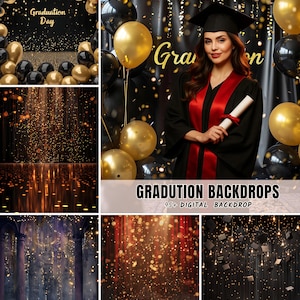 Graduation Digital Backdrops Backdrops for Photography Photography Background Glitter Background Digital Template Template for Senior Pro
