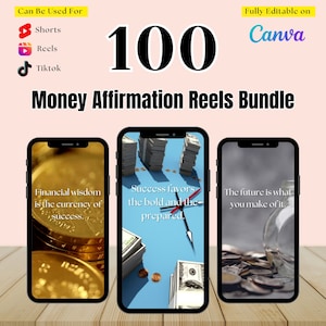 100 Geld und Steuern Motivations-Video-Bundle I Für Instagram Reels, Tiktok Videos, YouTube Shorts I Canva bearbeitbare Vorlagen