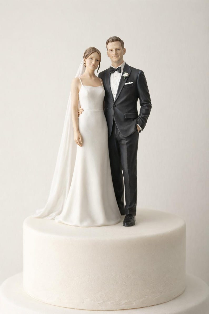 Personalized Bride Groom Cake Topper From Photo Custom Couple Wedding ...