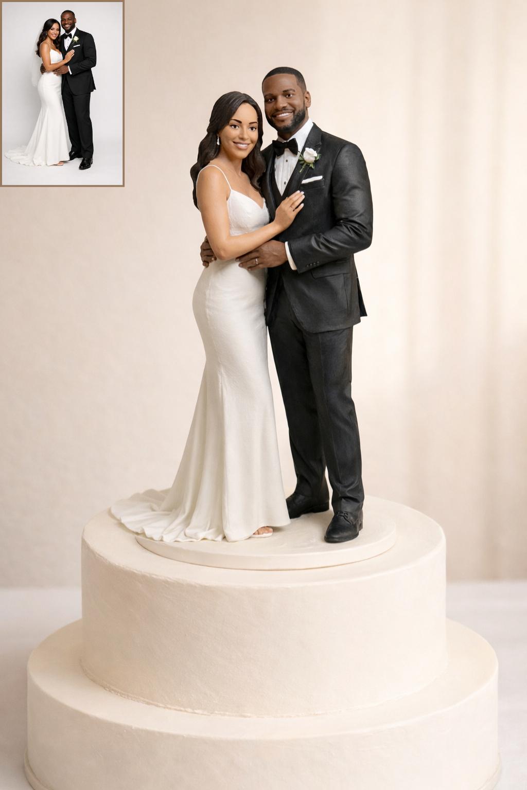 Interracial Wedding Cake Topper Custom Mixed Race Couple Figurine ...