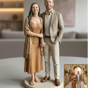 Custom 3D Figures From Photo | Wedding Anniversary Couple Figures | Personalized 25th Anniversary Gift Cake Topper Keepsake