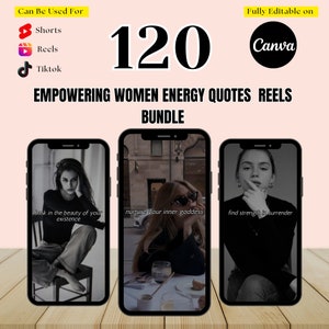 120 Empowering Women Quotes Video Reels: Canva Template (Digital Download)