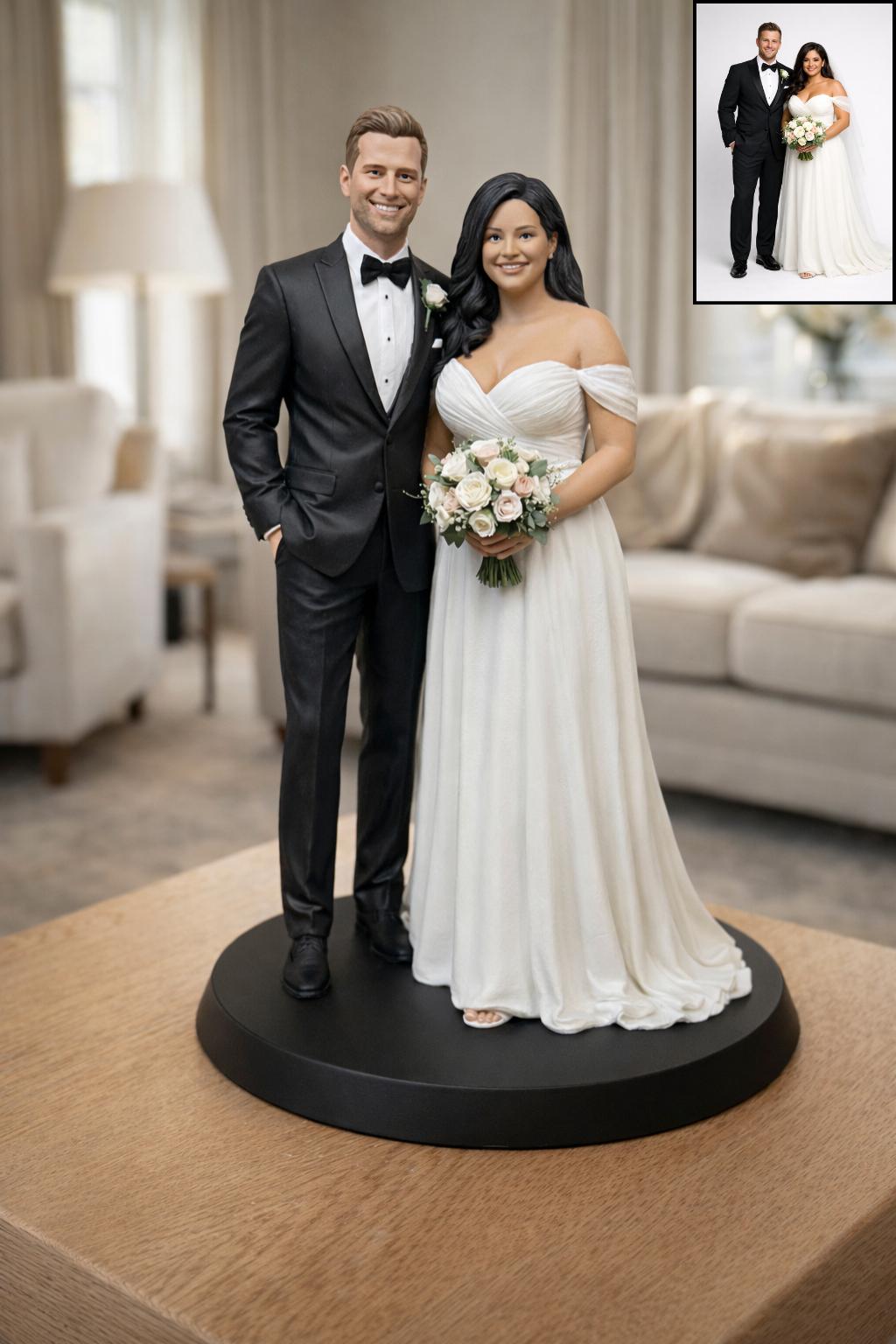 Interracial Wedding Cake Topper Custom Mixed Race Couple Figurine ...