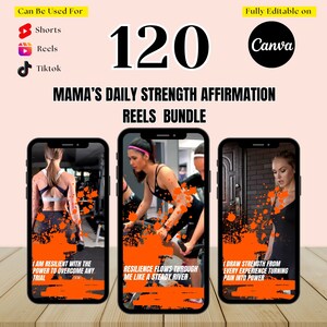 Mama&#39;s Daily Affirmation Reels: 120 Canva Templates (Digital Download)