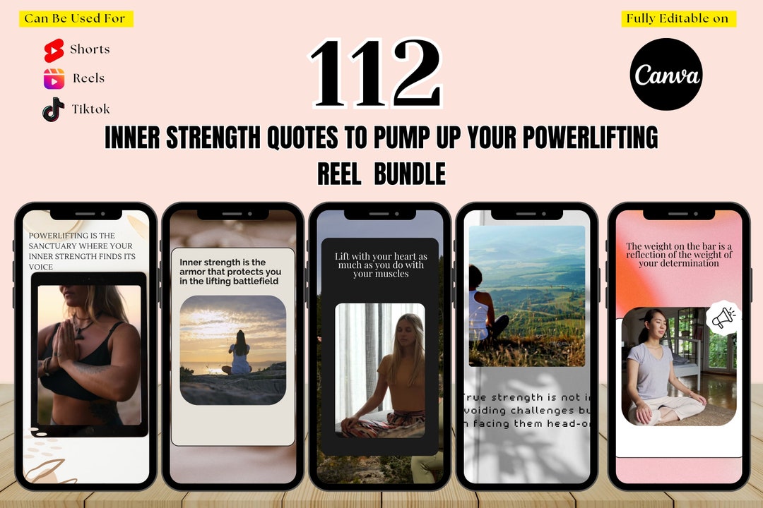 112 Inner Strength Quotes Video Bundle for Coaches, Instagram Reels ...