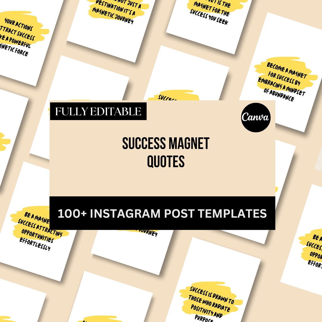 Success Insta Posts 100+ Success Magnet Instagram Quotes Templates, Inspirational Quotes ...