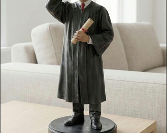 Custom Graduation Figurine From Photo | Personalized 3D Printed Mini Me Statue | Graduate Keepsake Gift | Custom Grad Figurine