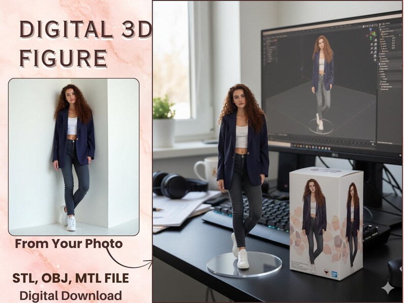 Custom 3D Digital Figurine From Your Photo | Personalized Character ...