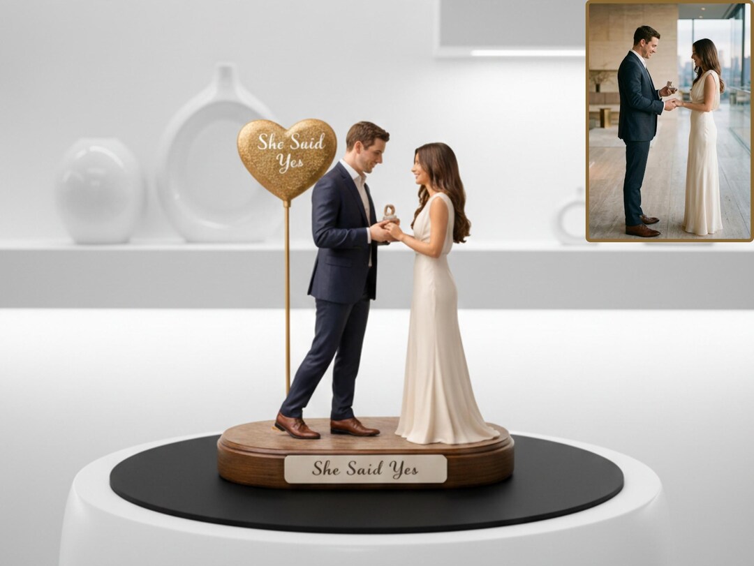 Custom 3D Figures From Photo | Personalized Proposal Couple Figurine ...