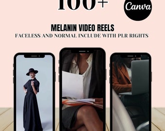 110 Melanin Faceless Video , Social Media Stock videos, Instagram Reels, Black women Reel With PLR Rights, Faceless Instagram marketing