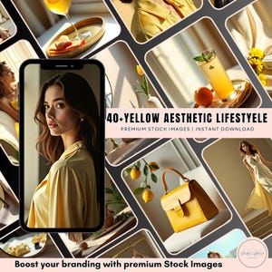 Yellow Aesthetic Lifestyle Stock Photos | Warm Faceless Branding Images | Vibrant Visuals for Digital Marketing & Instagram Reels