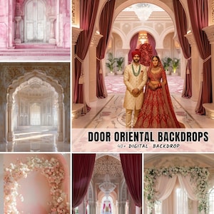 Indian Arch Maternity Digital Backdrop | Arabian Wedding Room Scene PNG Overlay | Traditional Indian Photoshoot Background for Photographers