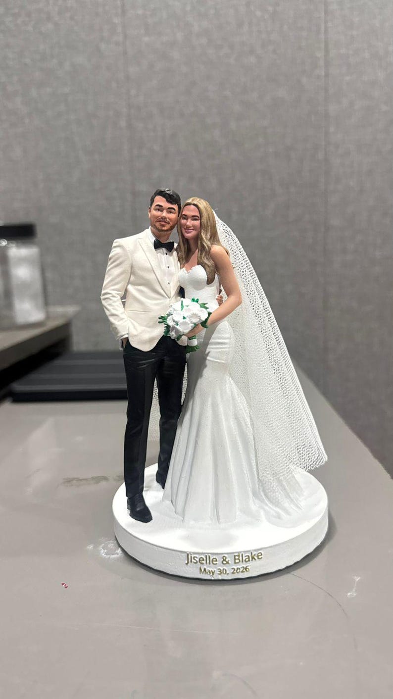 Custom Wedding Cake Topper From Photo | Personalized Bride & Groom Cake ...