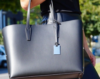 Dames lederen handtas Leren draagtas Alledaagse tas Leren schoudertas Luxe tas Minimalistische tas, Mom Verjaardagscadeau